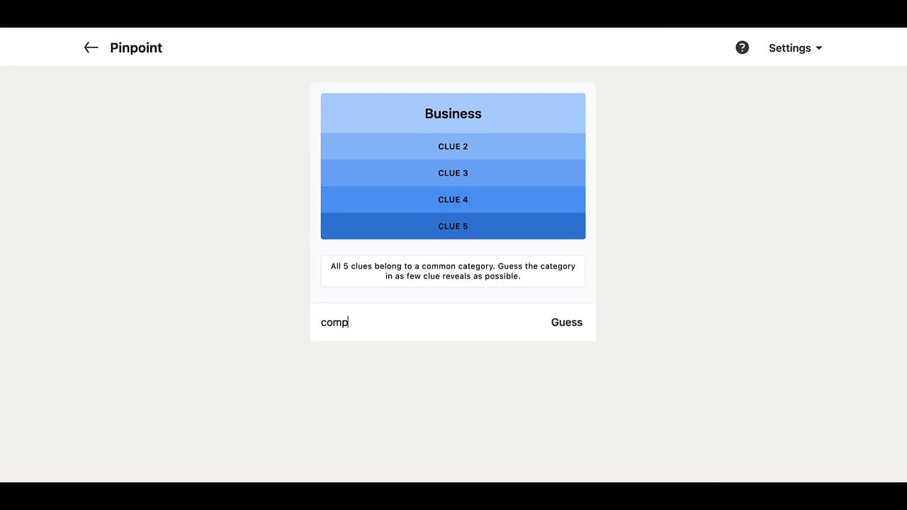 Pinpoint Answer Video Guide